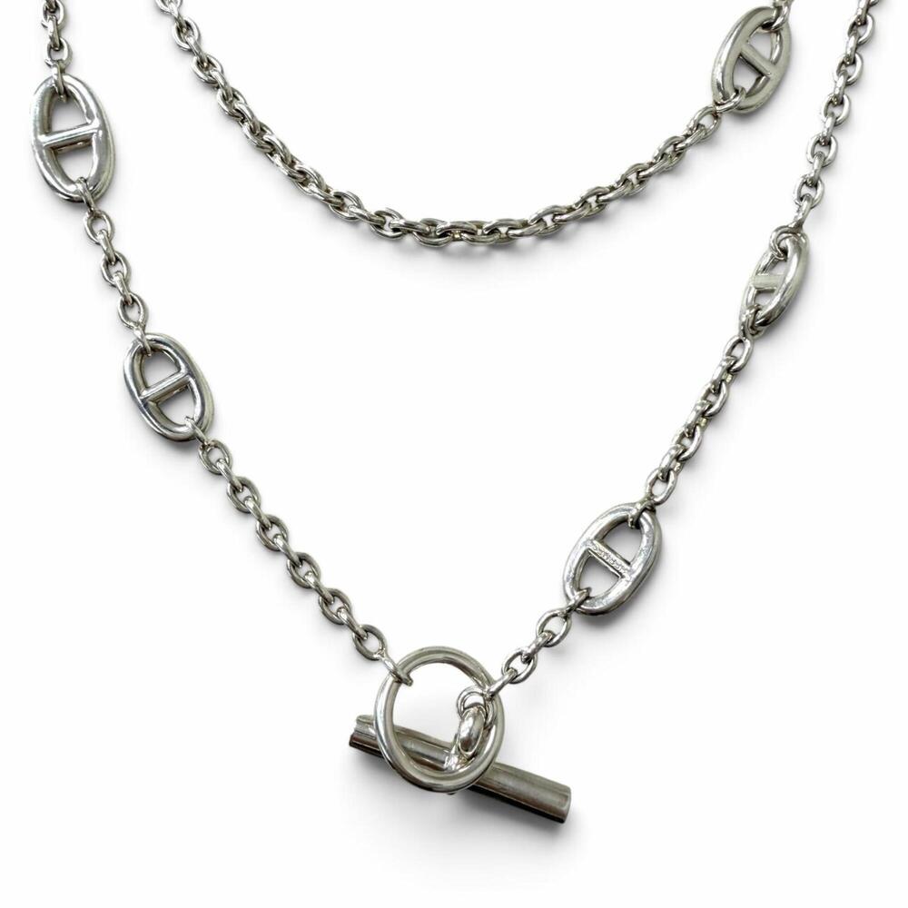 HERMES Silver Necklace